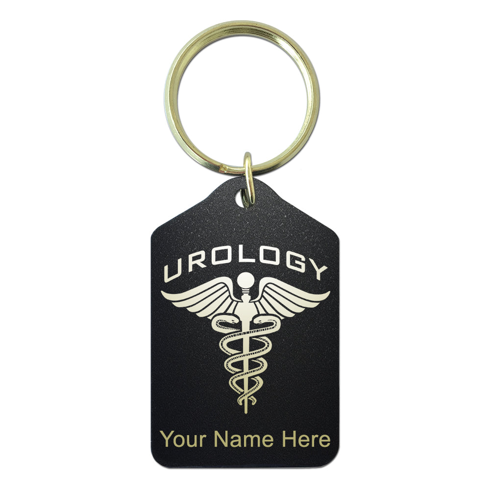 Black Metal Keychain, Urology, Personalized Engraving Included