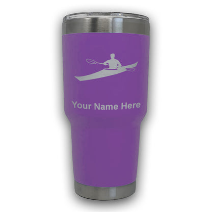 LaserGram 30oz Tumbler Mug, Kayak Man, Personalized Engraving Included