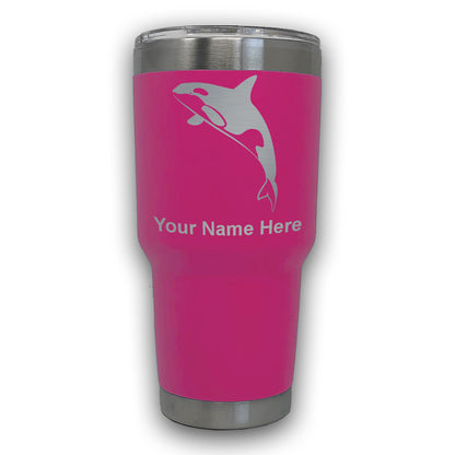 LaserGram 30oz Tumbler Mug, Killer Whale, Personalized Engraving Included