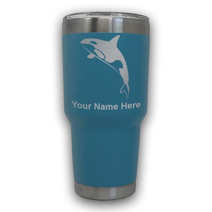 LaserGram 30oz Tumbler Mug, Killer Whale, Personalized Engraving Included