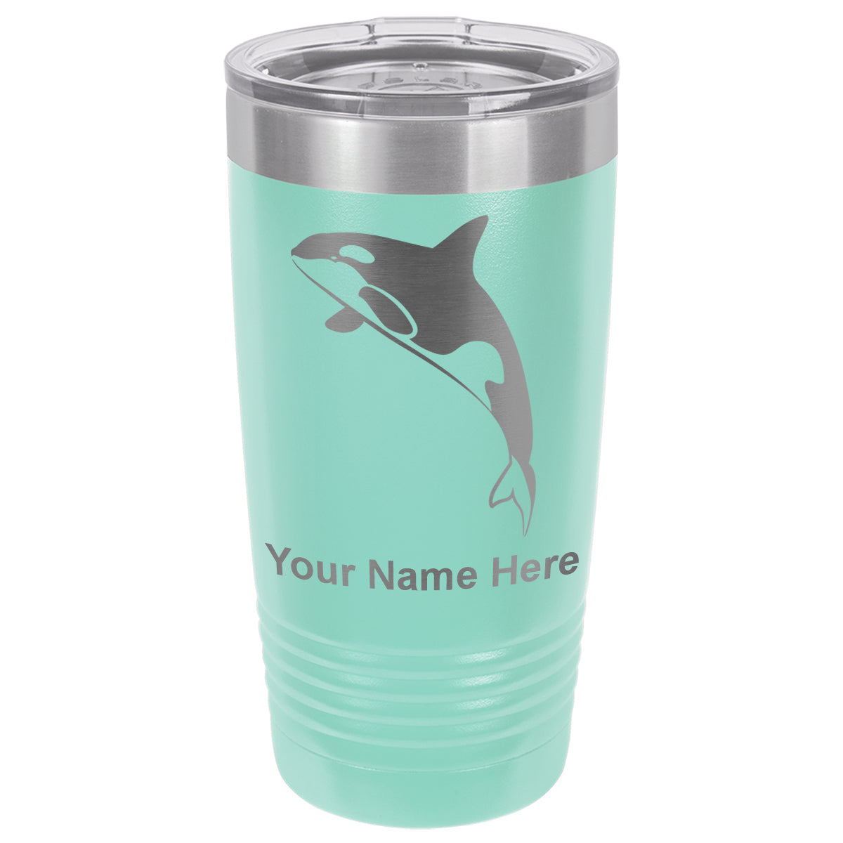 20oz Vacuum Insulated Tumbler Mug, Killer Whale, Personalized Engraving Included