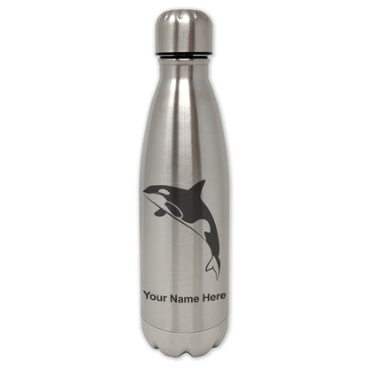 LaserGram Single Wall Water Bottle, Killer Whale, Personalized Engraving Included