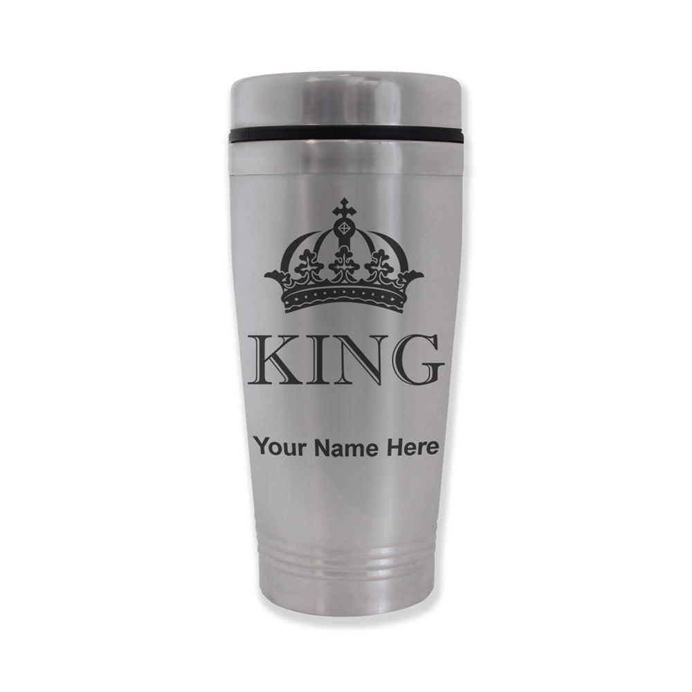 Commuter Travel Mug, King Crown, Personalized Engraving Included