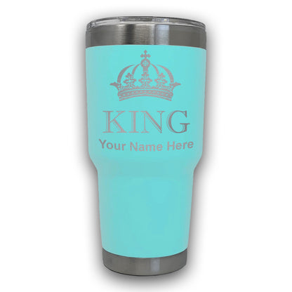 LaserGram 30oz Tumbler Mug, King Crown, Personalized Engraving Included