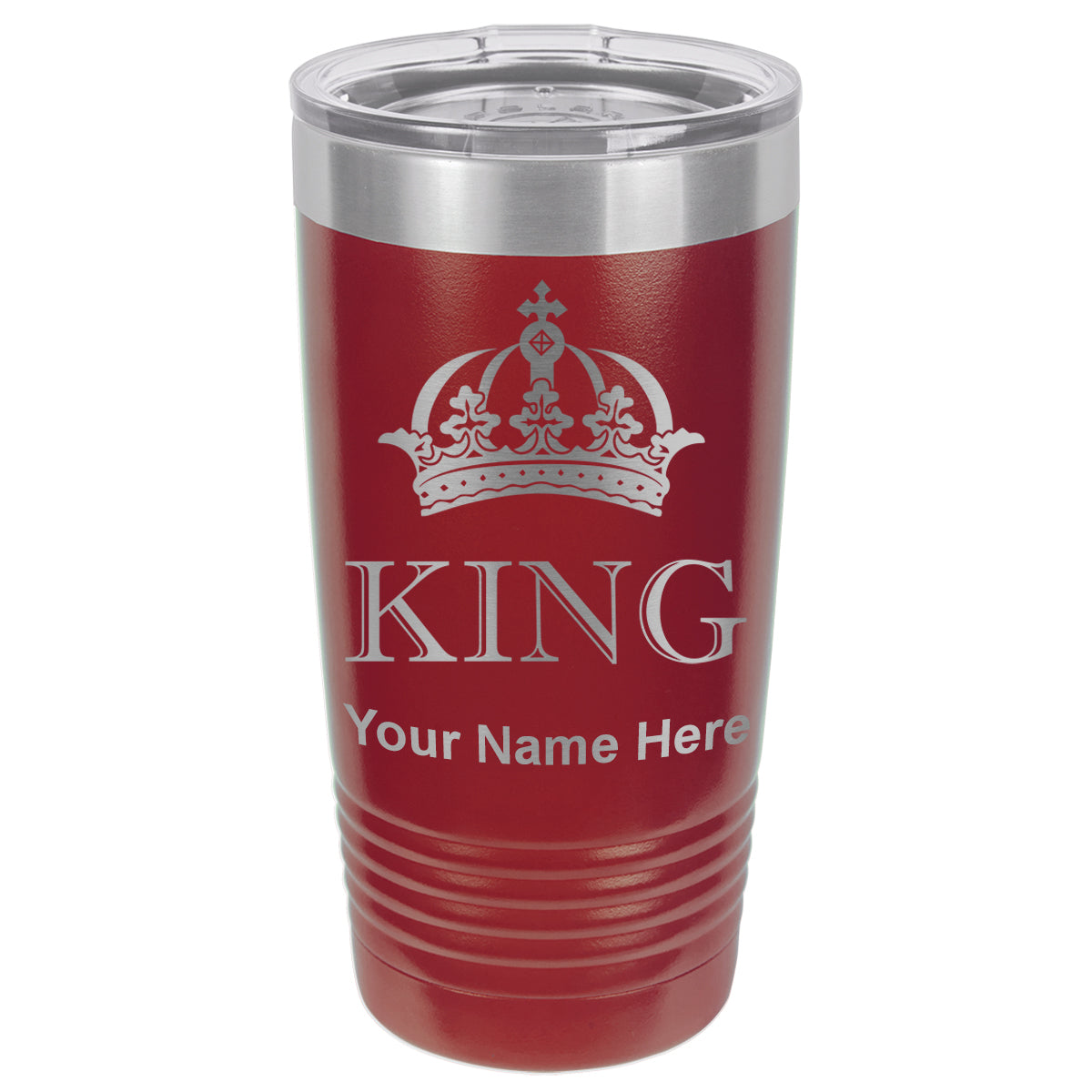 20oz Vacuum Insulated Tumbler Mug, King Crown, Personalized Engraving Included