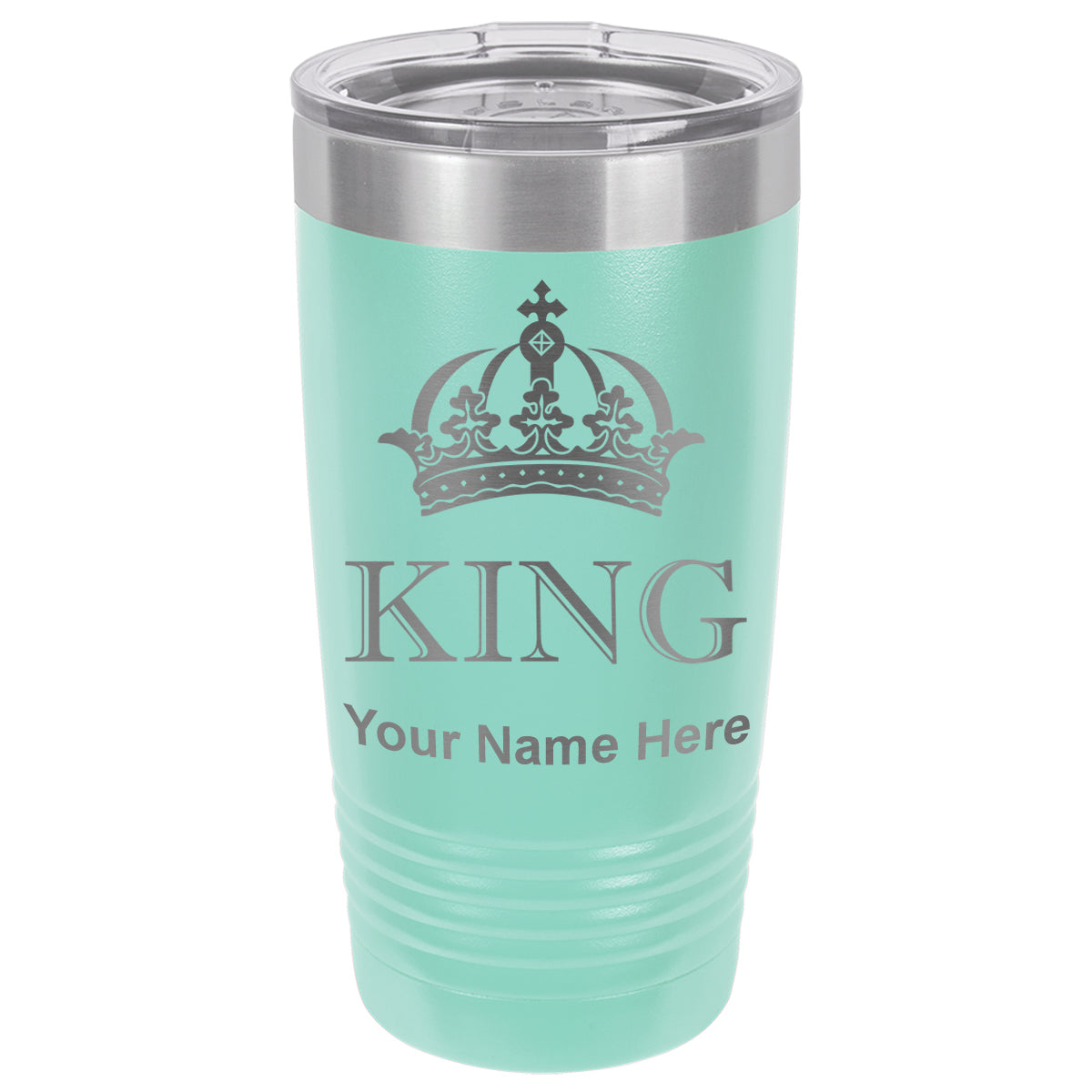 20oz Vacuum Insulated Tumbler Mug, King Crown, Personalized Engraving Included
