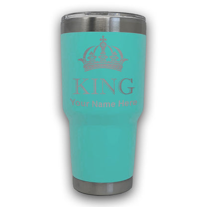 LaserGram 30oz Tumbler Mug, King Crown, Personalized Engraving Included