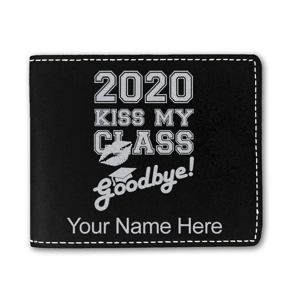 Faux Leather Bi-Fold Wallet, Kiss My Class Goodbye 2020, 2021, 2022, 2023, 2024, 2025, Personalized Engraving Included