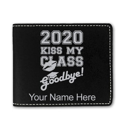 Faux Leather Bi-Fold Wallet, Kiss My Class Goodbye 2020, 2021, 2022, 2023, 2024, 2025, Personalized Engraving Included