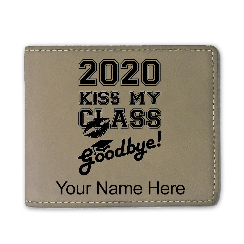 Faux Leather Bi-Fold Wallet, Kiss My Class Goodbye 2020, 2021, 2022, 2023, 2024, 2025, Personalized Engraving Included