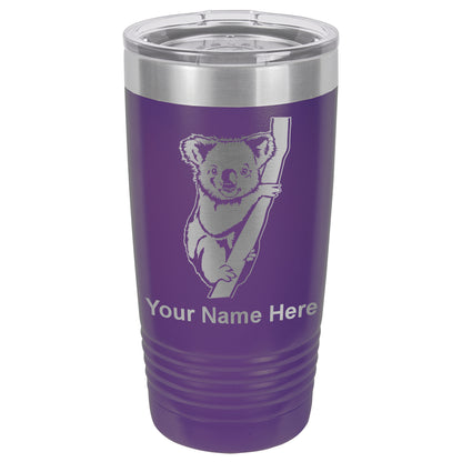 20oz Vacuum Insulated Tumbler Mug, Koala Bear, Personalized Engraving Included