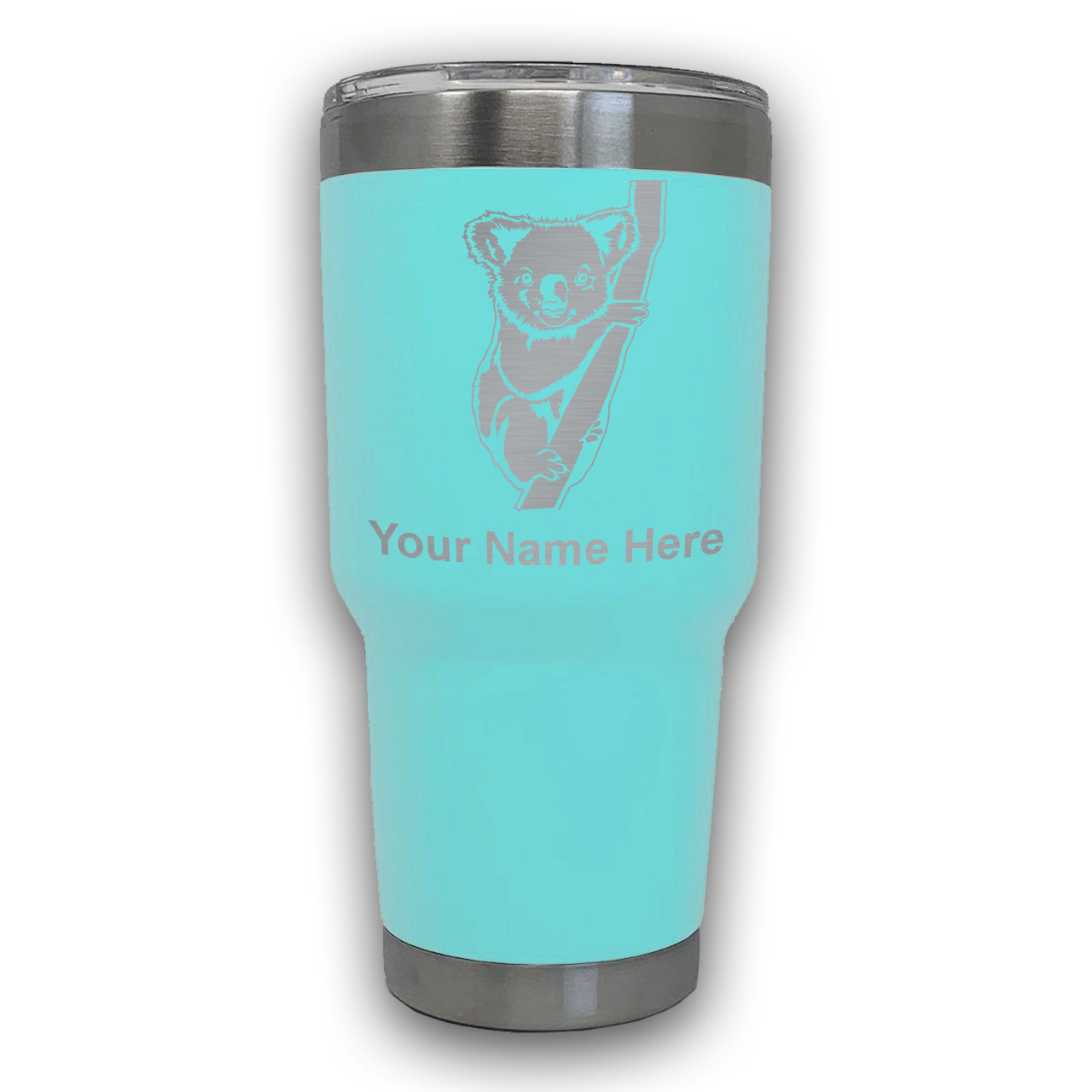 LaserGram 30oz Tumbler Mug, Koala Bear, Personalized Engraving Included