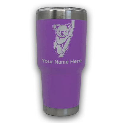 LaserGram 30oz Tumbler Mug, Koala Bear, Personalized Engraving Included