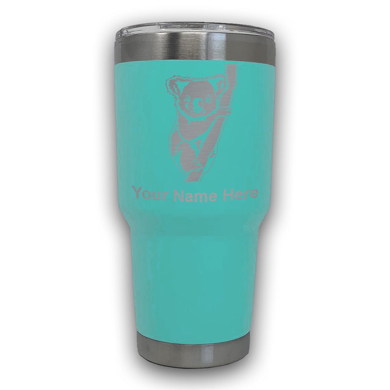 LaserGram 30oz Tumbler Mug, Koala Bear, Personalized Engraving Included