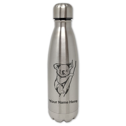 LaserGram Single Wall Water Bottle, Koala Bear, Personalized Engraving Included