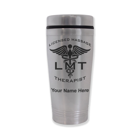Commuter Travel Mug, LMT Licensed Massage Therapist, Personalized Engraving Included