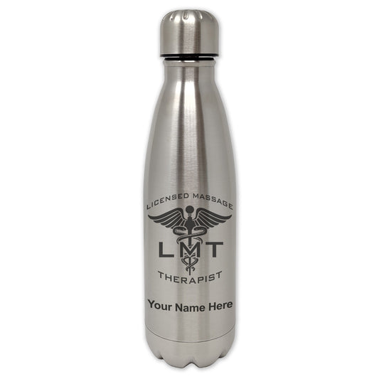 LaserGram Single Wall Water Bottle, LMT Licensed Massage Therapist, Personalized Engraving Included