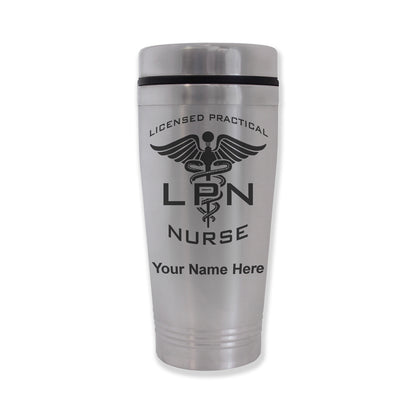 Commuter Travel Mug, LPN Licensed Practical Nurse, Personalized Engraving Included