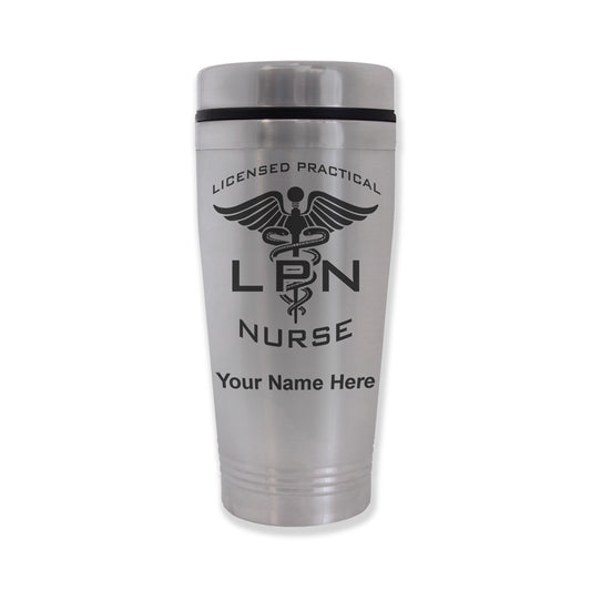 Commuter Travel Mug, LPN Licensed Practical Nurse, Personalized Engraving Included