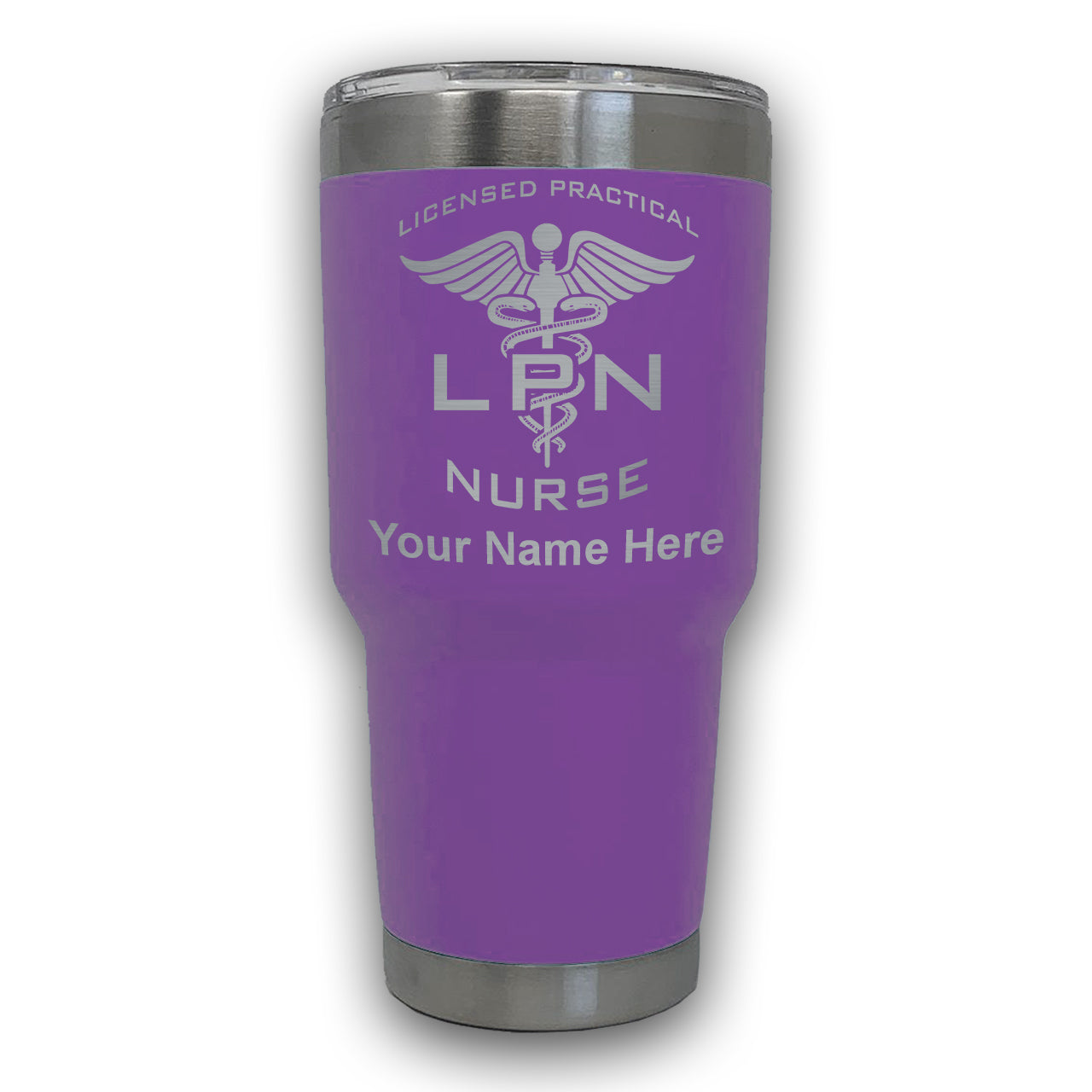 LaserGram 30oz Tumbler Mug, LPN Licensed Practical Nurse, Personalized Engraving Included