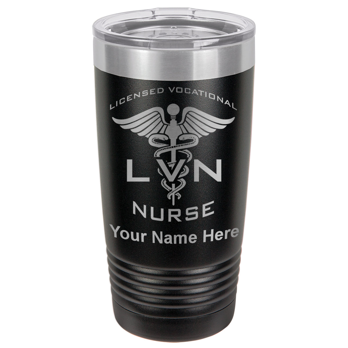 20oz Vacuum Insulated Tumbler Mug, LVN Licensed Vocational Nurse, Personalized Engraving Included