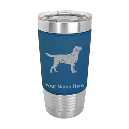 20oz Faux Leather Tumbler Mug, Labrador Retriever Dog, Personalized Engraving Included - LaserGram Custom Engraved Gifts