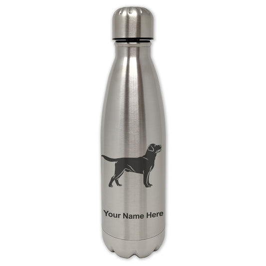 LaserGram Single Wall Water Bottle, Labrador Retriever Dog, Personalized Engraving Included