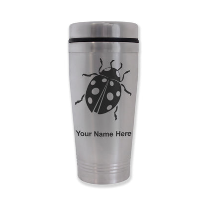 Commuter Travel Mug, Ladybug, Personalized Engraving Included