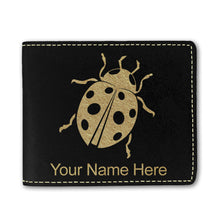 Load image into Gallery viewer, Faux Leather Bi-Fold Wallet, Ladybug, Personalized Engraving Included
