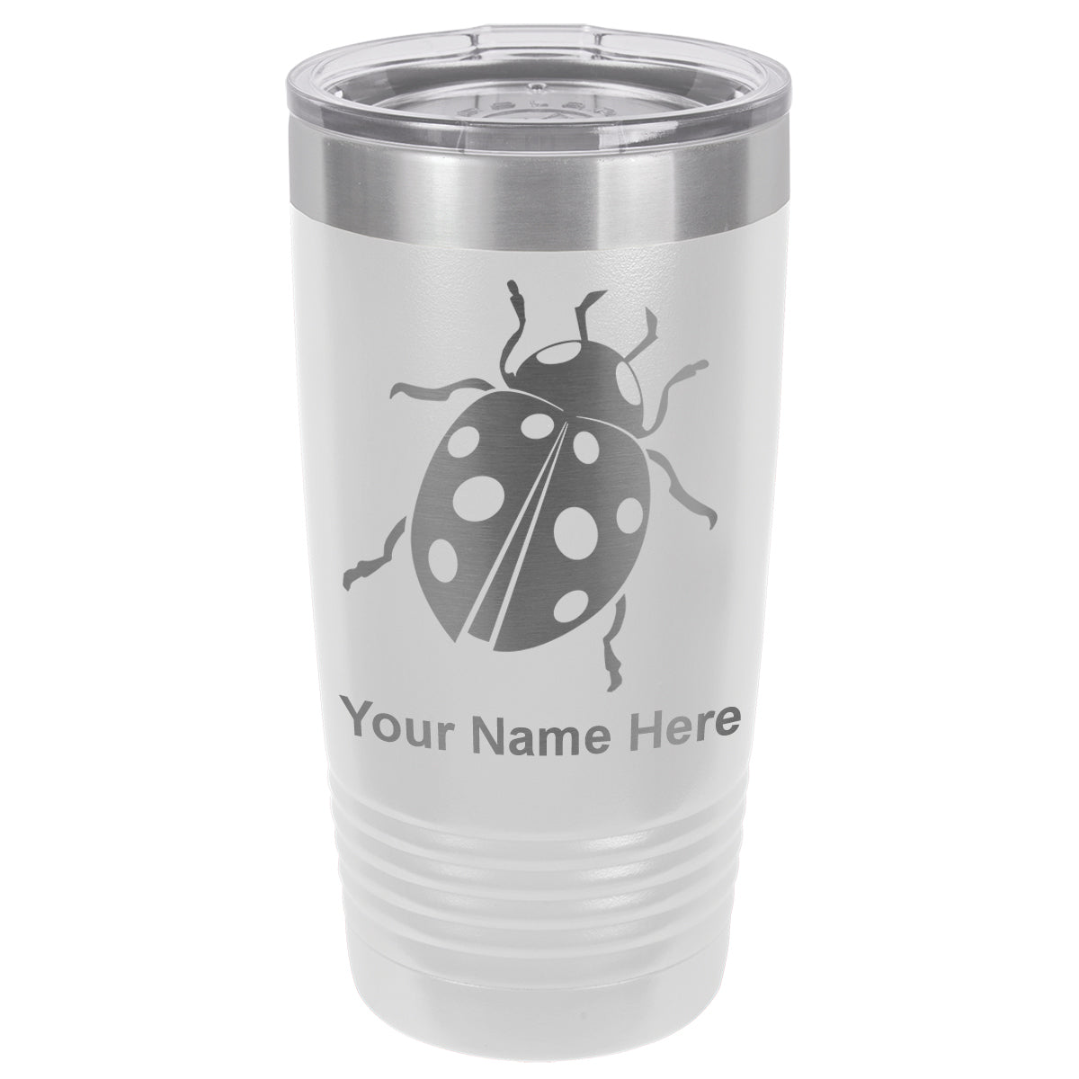 20oz Vacuum Insulated Tumbler Mug, Ladybug, Personalized Engraving Included