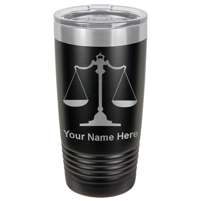 20oz Vacuum Insulated Tumbler Mug, Law Scale, Personalized Engraving Included