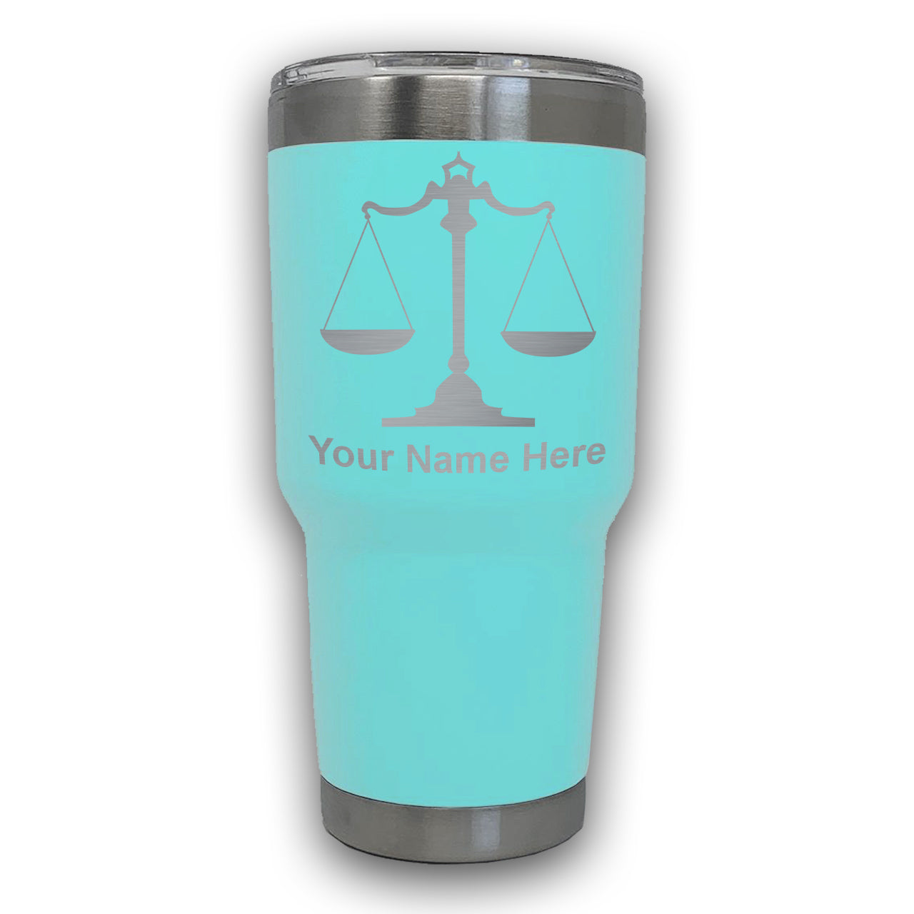 LaserGram 30oz Tumbler Mug, Law Scale, Personalized Engraving Included