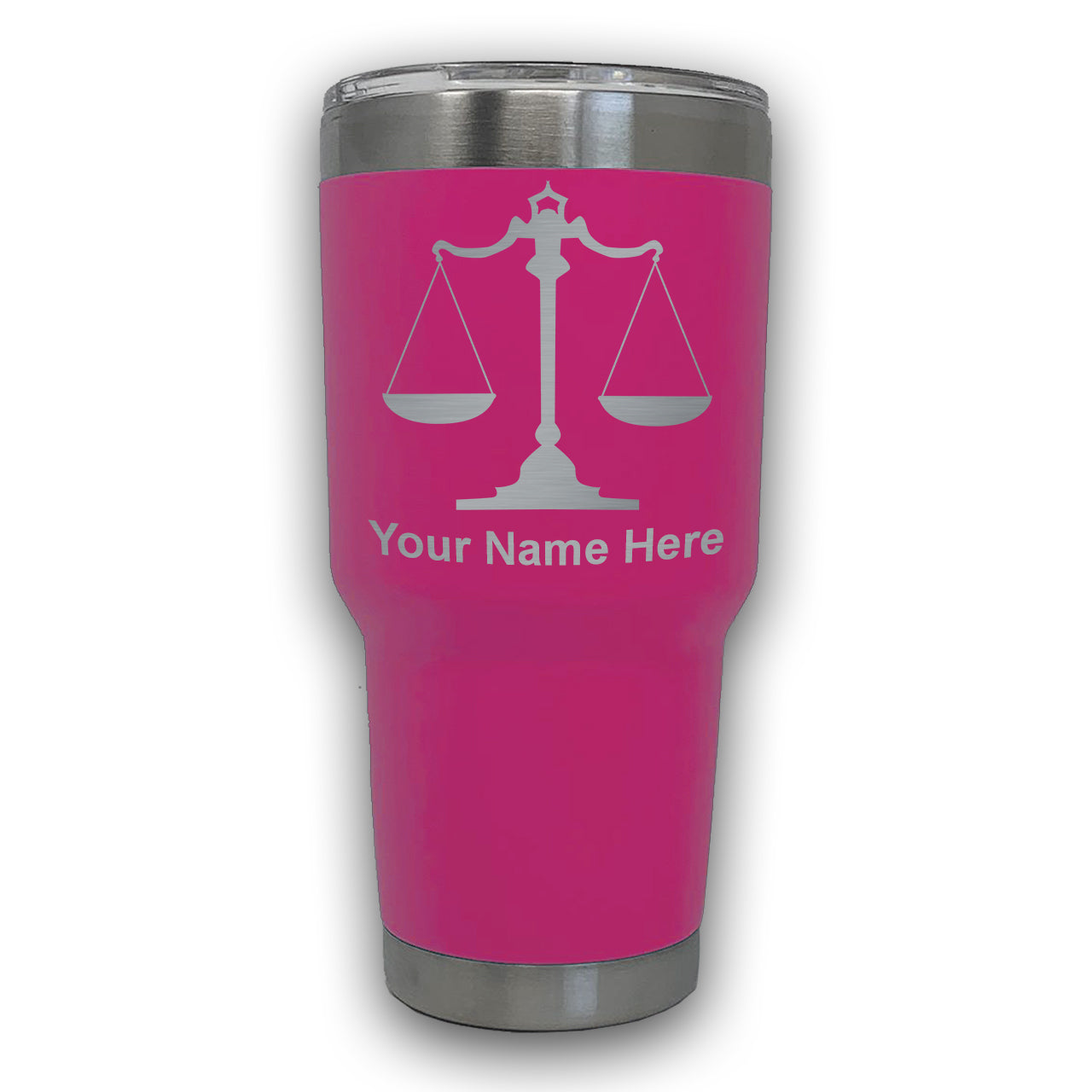 LaserGram 30oz Tumbler Mug, Law Scale, Personalized Engraving Included