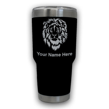 LaserGram 30oz Tumbler Mug, Lion Head, Personalized Engraving Included
