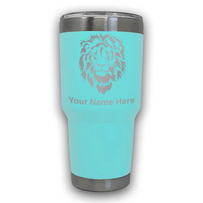 LaserGram 30oz Tumbler Mug, Lion Head, Personalized Engraving Included