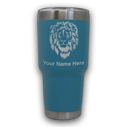 LaserGram 30oz Tumbler Mug, Lion Head, Personalized Engraving Included