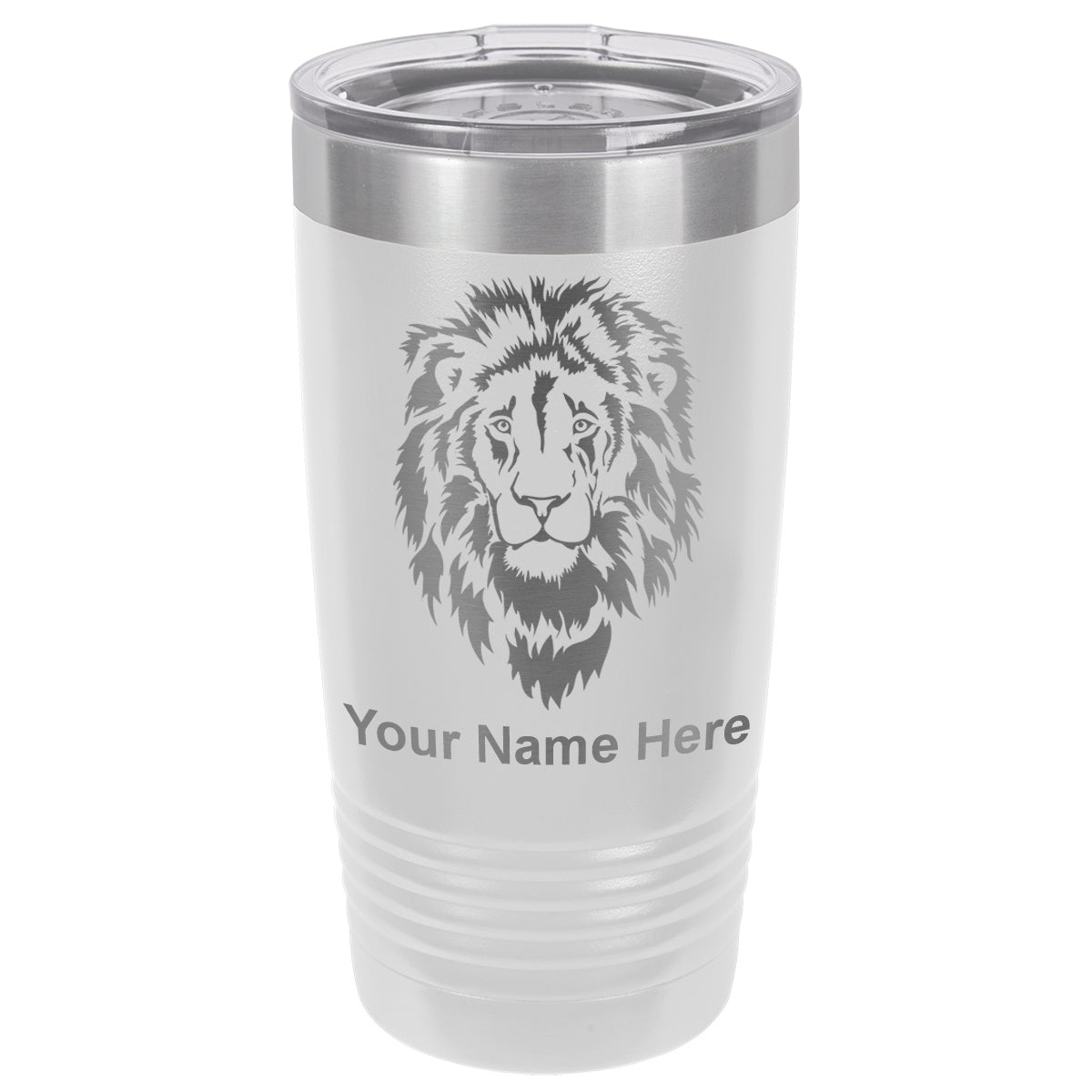 20oz Vacuum Insulated Tumbler Mug, Lion Head, Personalized Engraving Included