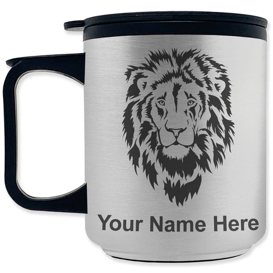 Coffee Travel Mug, Lion Head, Personalized Engraving Included