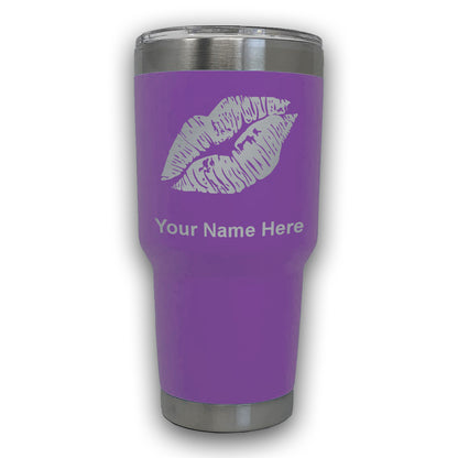 LaserGram 30oz Tumbler Mug, Lipstick Kiss, Personalized Engraving Included