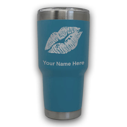 LaserGram 30oz Tumbler Mug, Lipstick Kiss, Personalized Engraving Included