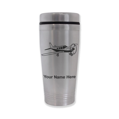Commuter Travel Mug, Low Wing Airplane, Personalized Engraving Included