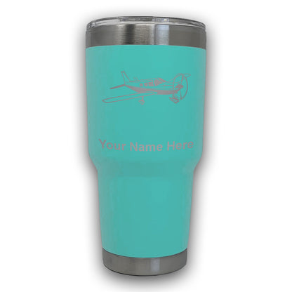 LaserGram 30oz Tumbler Mug, Low Wing Airplane, Personalized Engraving Included