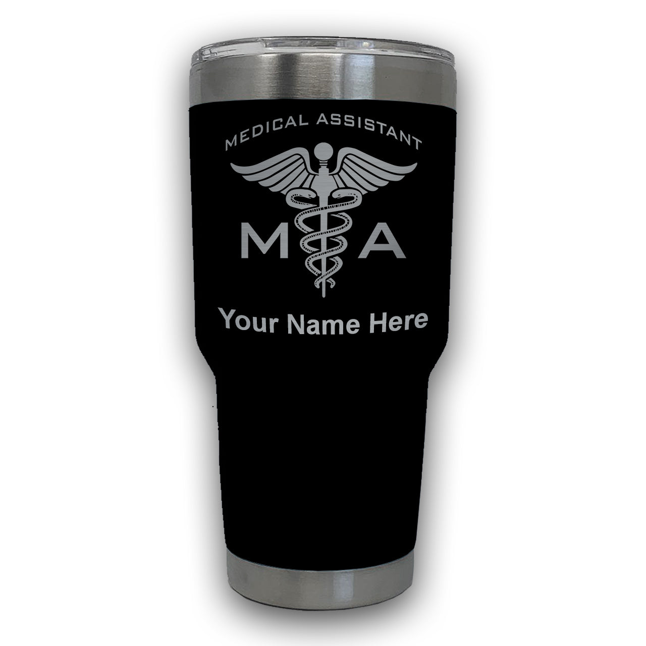 LaserGram 30oz Tumbler Mug, MA Medical Assistant, Personalized Engraving Included