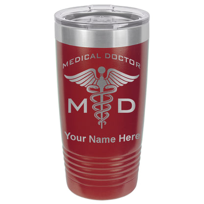 20oz Vacuum Insulated Tumbler Mug, MD Medical Doctor, Personalized Engraving Included