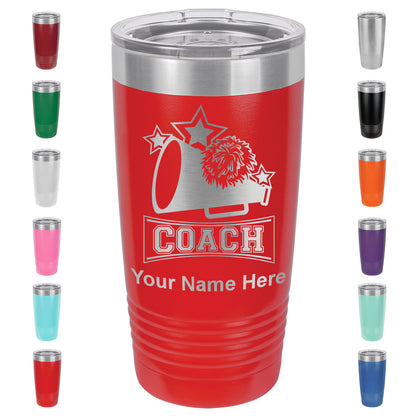 20oz Vacuum Insulated Tumbler Mug, Cheerleading Coach, Personalized Engraving Included