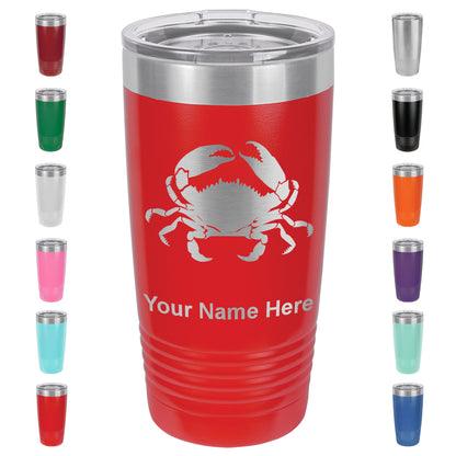 20oz Vacuum Insulated Tumbler Mug, Crab, Personalized Engraving Included