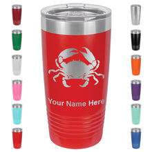 Load image into Gallery viewer, 20oz Vacuum Insulated Tumbler Mug, Crab, Personalized Engraving Included
