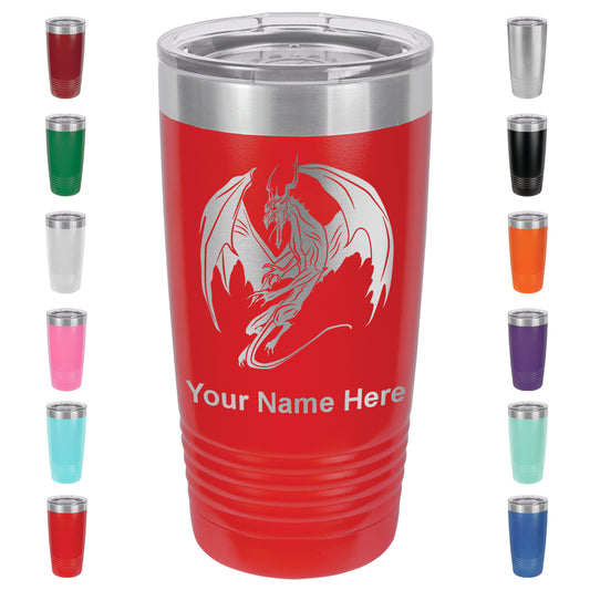 20oz Vacuum Insulated Tumbler Mug, Dragon, Personalized Engraving Included