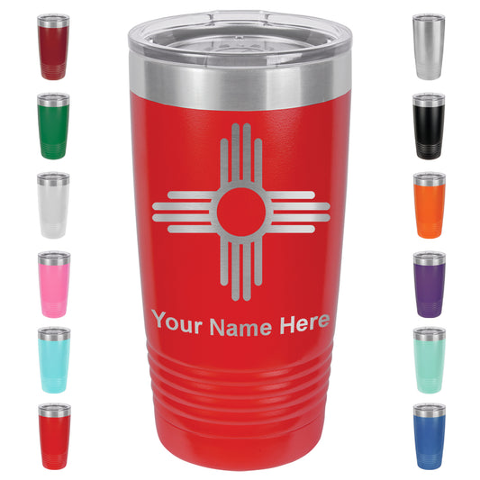 20oz Vacuum Insulated Tumbler Mug, Flag of New Mexico, Personalized Engraving Included