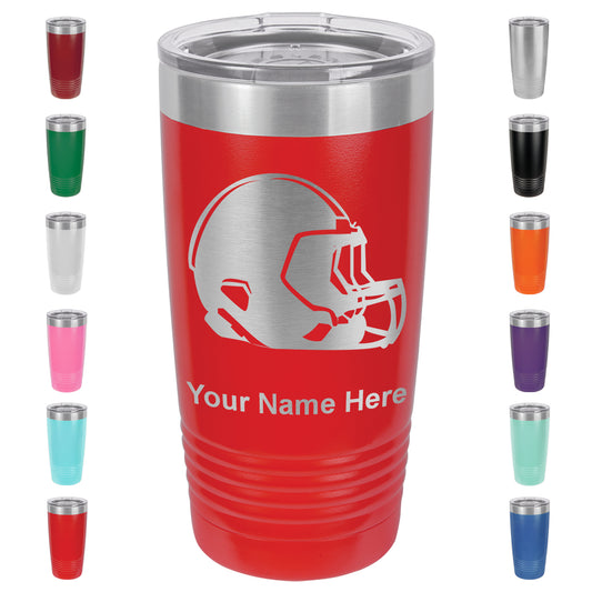 20oz Vacuum Insulated Tumbler Mug, Football Helmet, Personalized Engraving Included